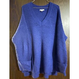 Blue V-Neck Sweater